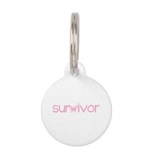 Placa Para Mascotas Cáncer de Mama de Cinta de Mariposa