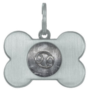 Placa Para Mascotas Cancer Zodiac Symbol Industrial Style
