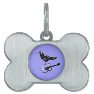Placa Para Mascotas canción de guitarra raven