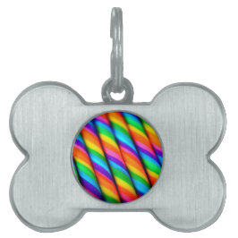 Placa Para Mascotas Candy arcoiris