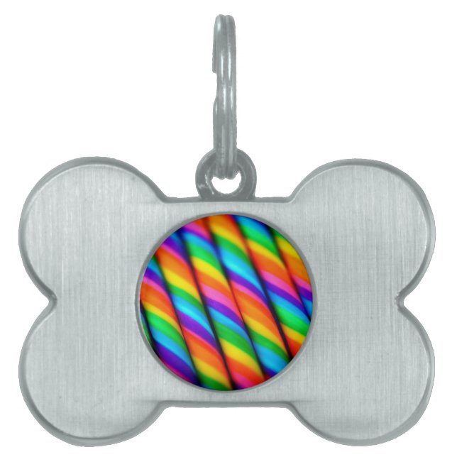 Placa Para Mascotas Candy arcoiris (Frente)
