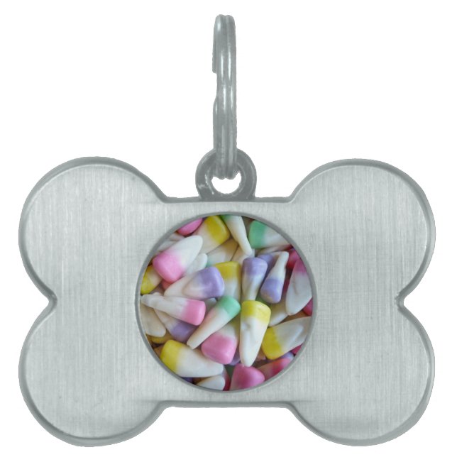 Placa Para Mascotas Candy Corn de Pascua (Frente)
