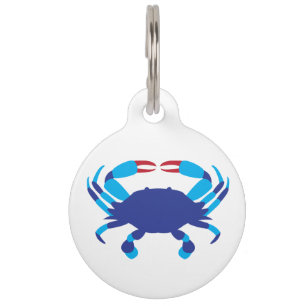 Placa Para Mascotas Cangrejo azul