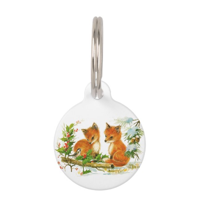 Placa Para Mascotas Cañones de Navidad de época (Anverso)