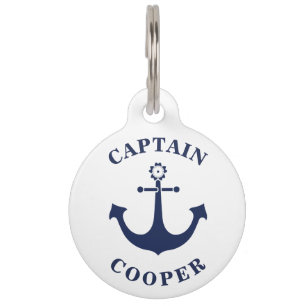 Placa Para Mascotas Capitán Cooper náutico