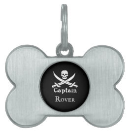 Placa Para Mascotas Capitán pirata personalizado