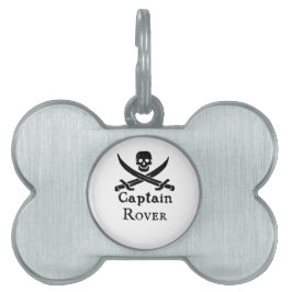 Placa Para Mascotas Capitán Pirata Personalizado