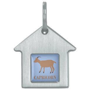 Placa Para Mascotas Capricorn Star Sign Goat