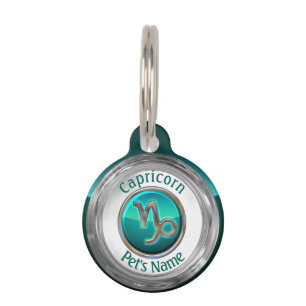 Placa Para Mascotas Capricornio - el Rótulo del zodiaco de la cabra