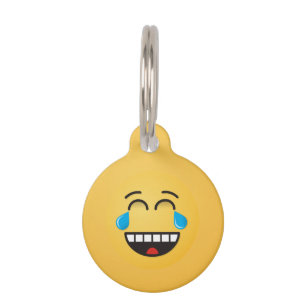 Placa Para Mascotas Cara con lágrimas de alegría