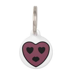 Placa Para Mascotas Cara de corazón