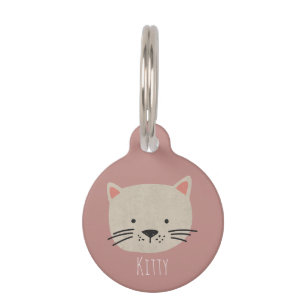 Placa Para Mascotas Cara de gato caprichosa