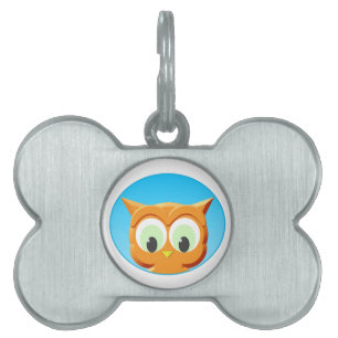 Placa Para Mascotas Cara De Un Pequeño Lechuza