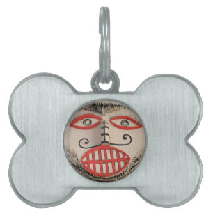 Placa Para Mascotas Cara fantasma tailandesa, Festival de la máscara P