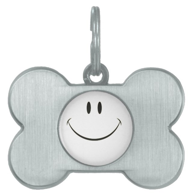Placa Para Mascotas Cara sonriente (Frente)
