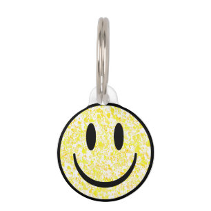 Placa Para Mascotas Cara Sonriente Salpicada