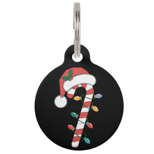 Placa Para Mascotas Caramelo de Navidad Caña Santa Navidad Niños 