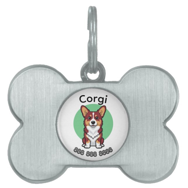 Placa Para Mascotas Cardigan Welsh Corgi (Frente)