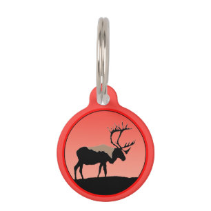 Placa Para Mascotas Caribou at Sunset - Arte original de la vida salva