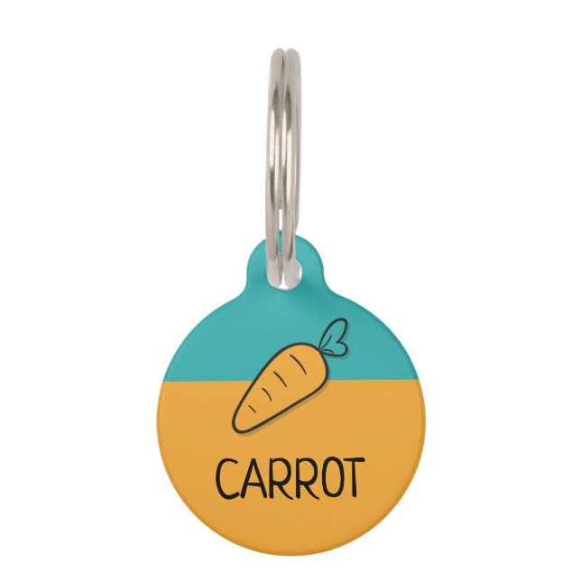 Placa Para Mascotas Carrot Dog Cat Name (Anverso)