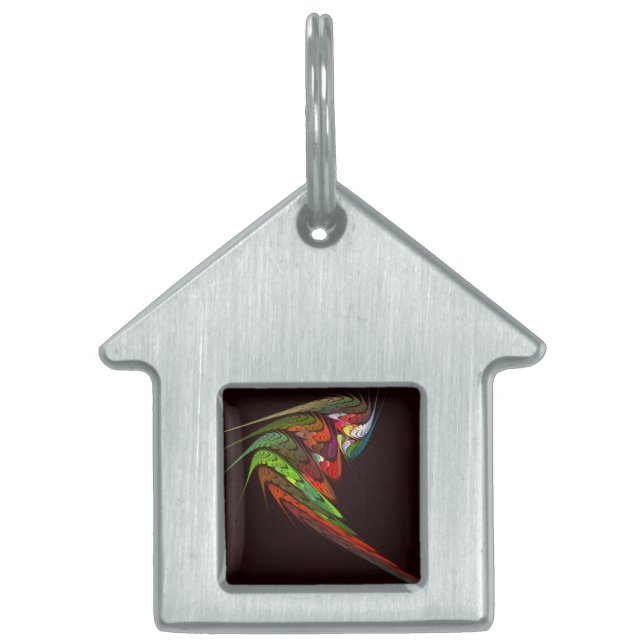 Placa Para Mascotas Casa de arte abstracta de Chameleon (Frente)