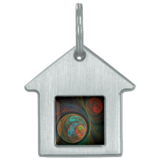 Placa Para Mascotas Casa de arte de resumen azul de renacimiento
