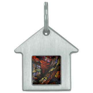 Placa Para Mascotas Casa de arte de resumen de armonía de colores