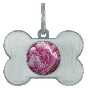 Placa Para Mascotas Casa de campo de campo con flores de Pink Peony
