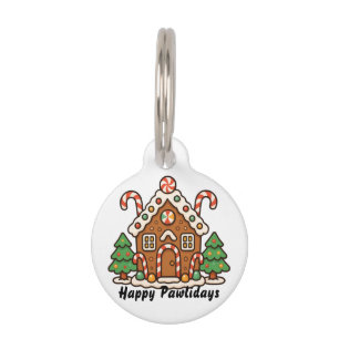 Placa Para Mascotas Casa de pan de jengibre