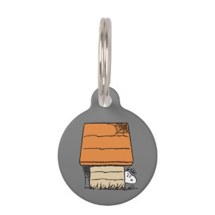 Placa Para Mascotas Casa de perro de telaraña de Halloween de Snoopy