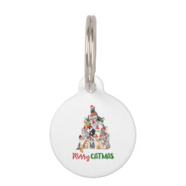 Placa Para Mascotas Cat Navidades del propietario del amante del gato 