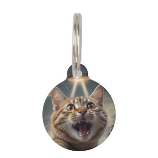 Placa Para Mascotas  Cat Taking Selfie with UFO and Bigfoot Funny Gift