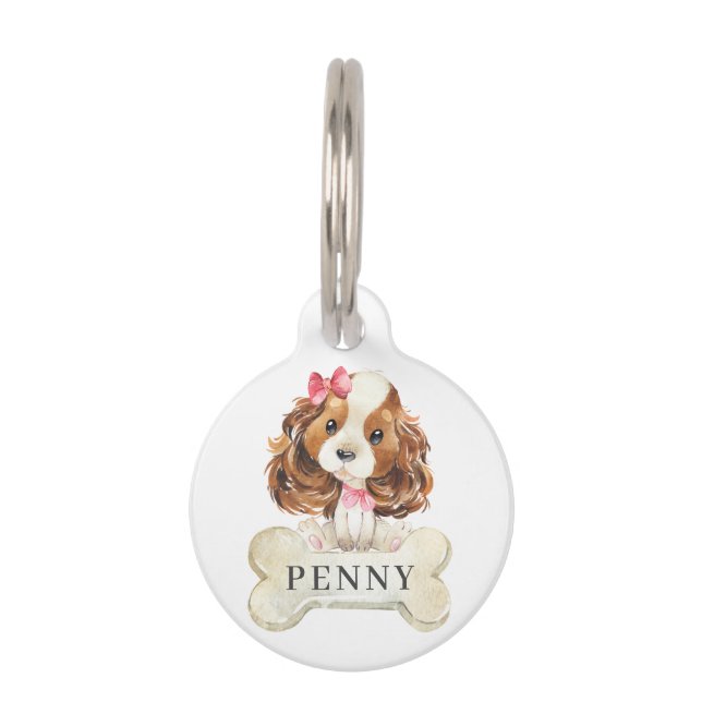 Placa Para Mascotas Cavalier King Charles Spaniel Perro Cachorro (Anverso)