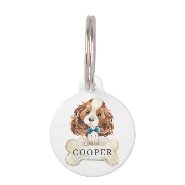 Placa Para Mascotas Cavalier King Charles Spaniel Perro Cachorro (Anverso)