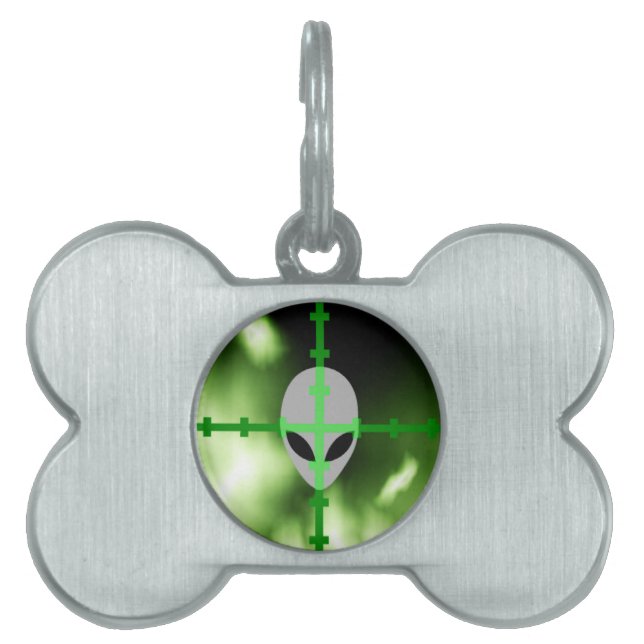 Placa Para Mascotas Cazador extranjero (Frente)