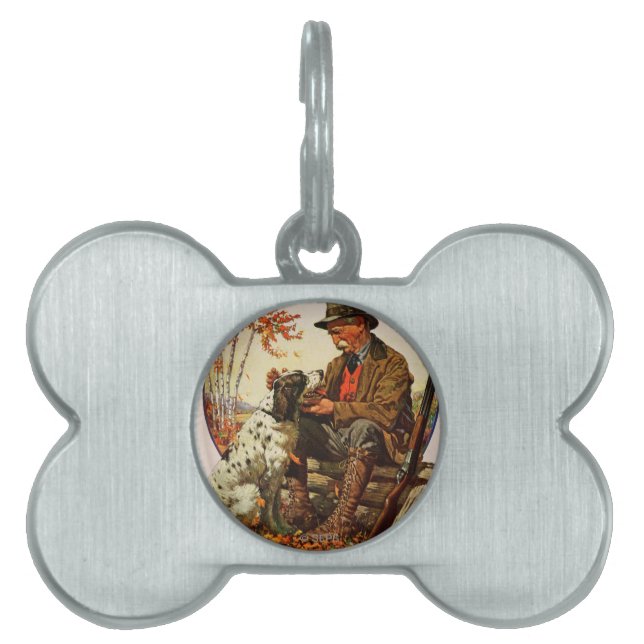 Placa Para Mascotas Cazador y perro de aguas (Frente)