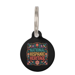 Placa Para Mascotas Celebra el Orgullo del Mes de la Herencia Hispana