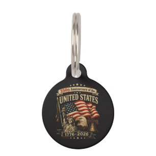 Placa Para Mascotas Celebración del 250 Aniversario de Estados Unidos