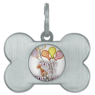 Placa Para Mascotas Celebrar con nuestro alegre saludo de cumpleaños