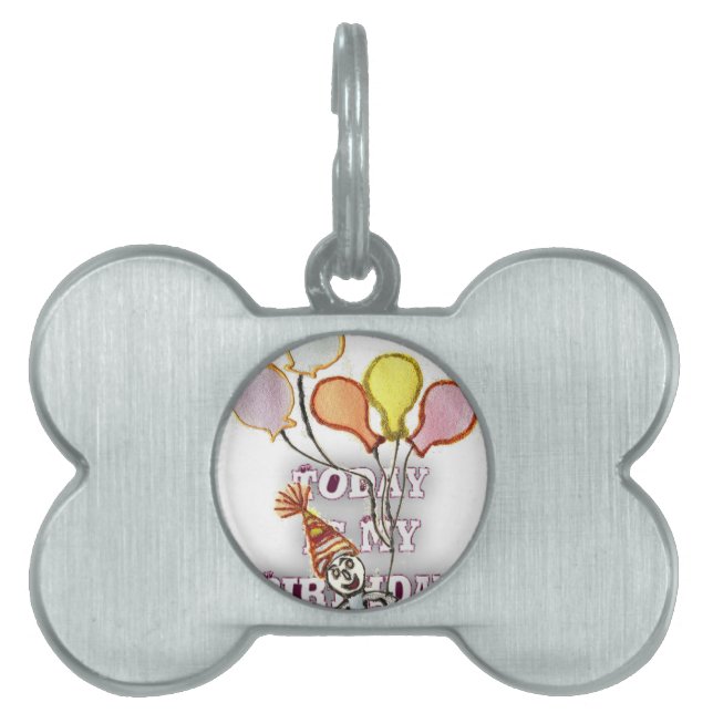 Placa Para Mascotas Celebrar con nuestro alegre saludo de cumpleaños (Frente)