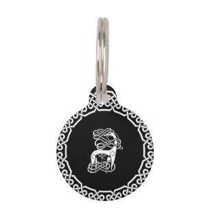 Placa Para Mascotas Céltico negro/ciervo nórdico