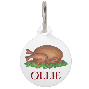 Placa Para Mascotas Cena personalizada del Día de Acción de Gracias en