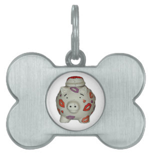 Placa Para Mascotas Cerdo labial Adorable