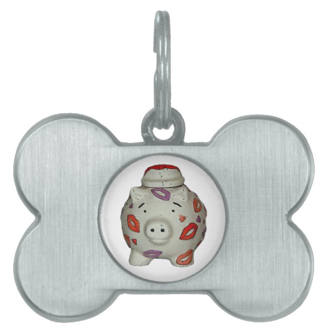 Placa Para Mascotas Cerdo labial Adorable (Frente)