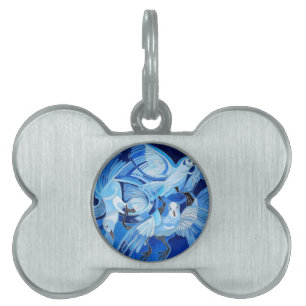 Placa Para Mascotas Cerdos de Tumbler en azul Ceruleño