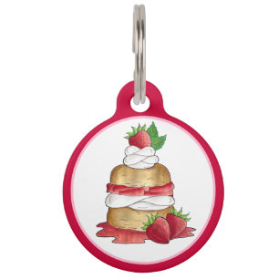 Placa Para Mascotas Cereza de fresa Tapón postre fresa fresas