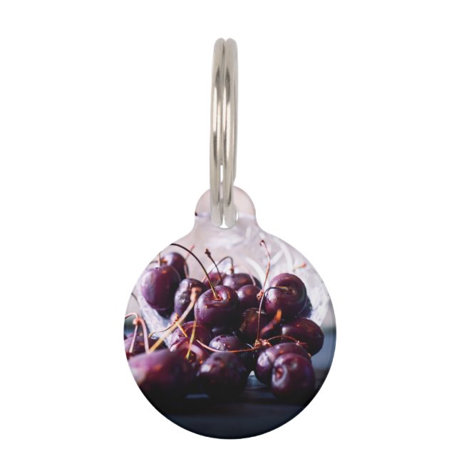 Placa Para Mascotas Cerezas (Anverso)