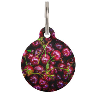 Placa Para Mascotas Cerezas