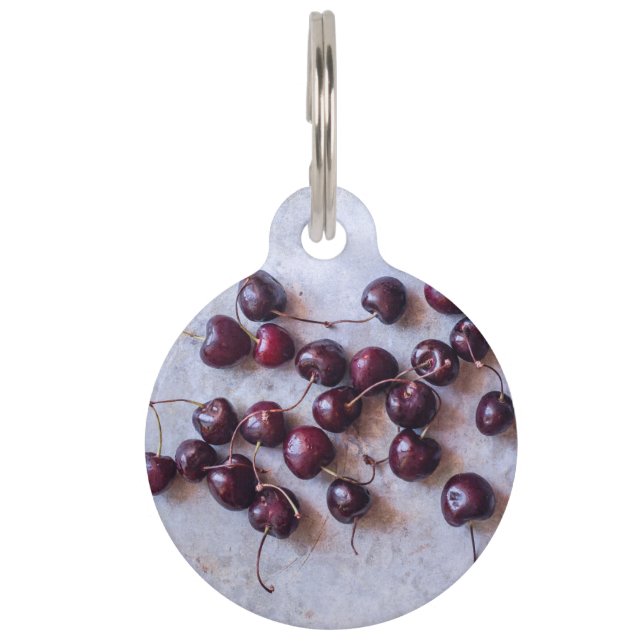 Placa Para Mascotas Cerezas (Anverso)