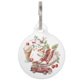 Placa Para Mascotas Cerezas dulces de verano